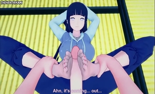 Hinata Naruto gives you a footjob POV