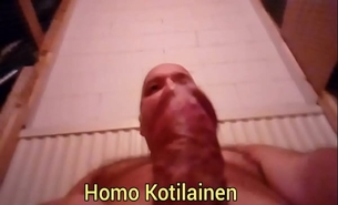 Homo Kotilainen masturbates in the storage room of his apartment